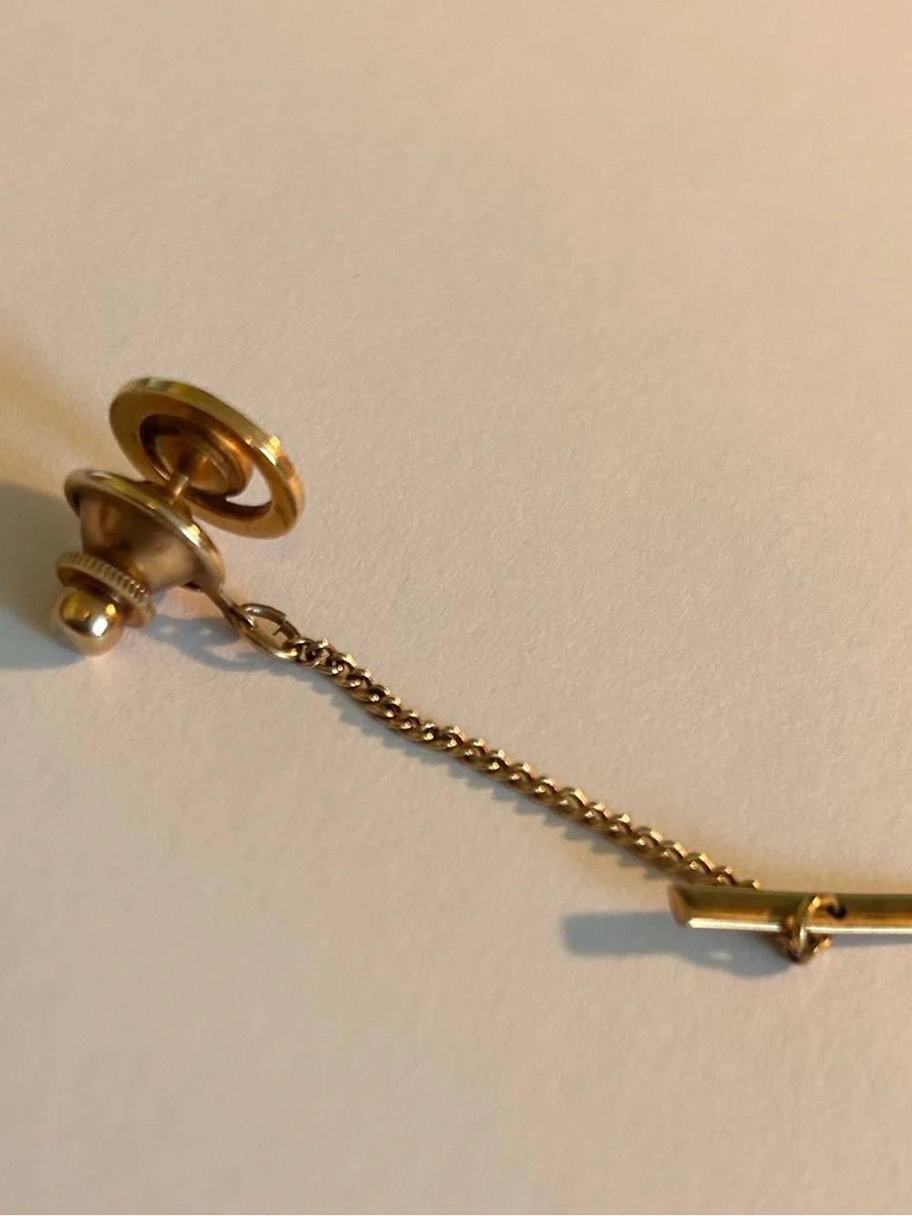 Vintage Gold-tone Tie Tack with Black Center